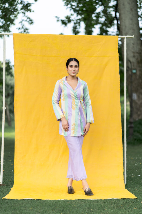 Kasak Hand-embroidered Wrap Dress
